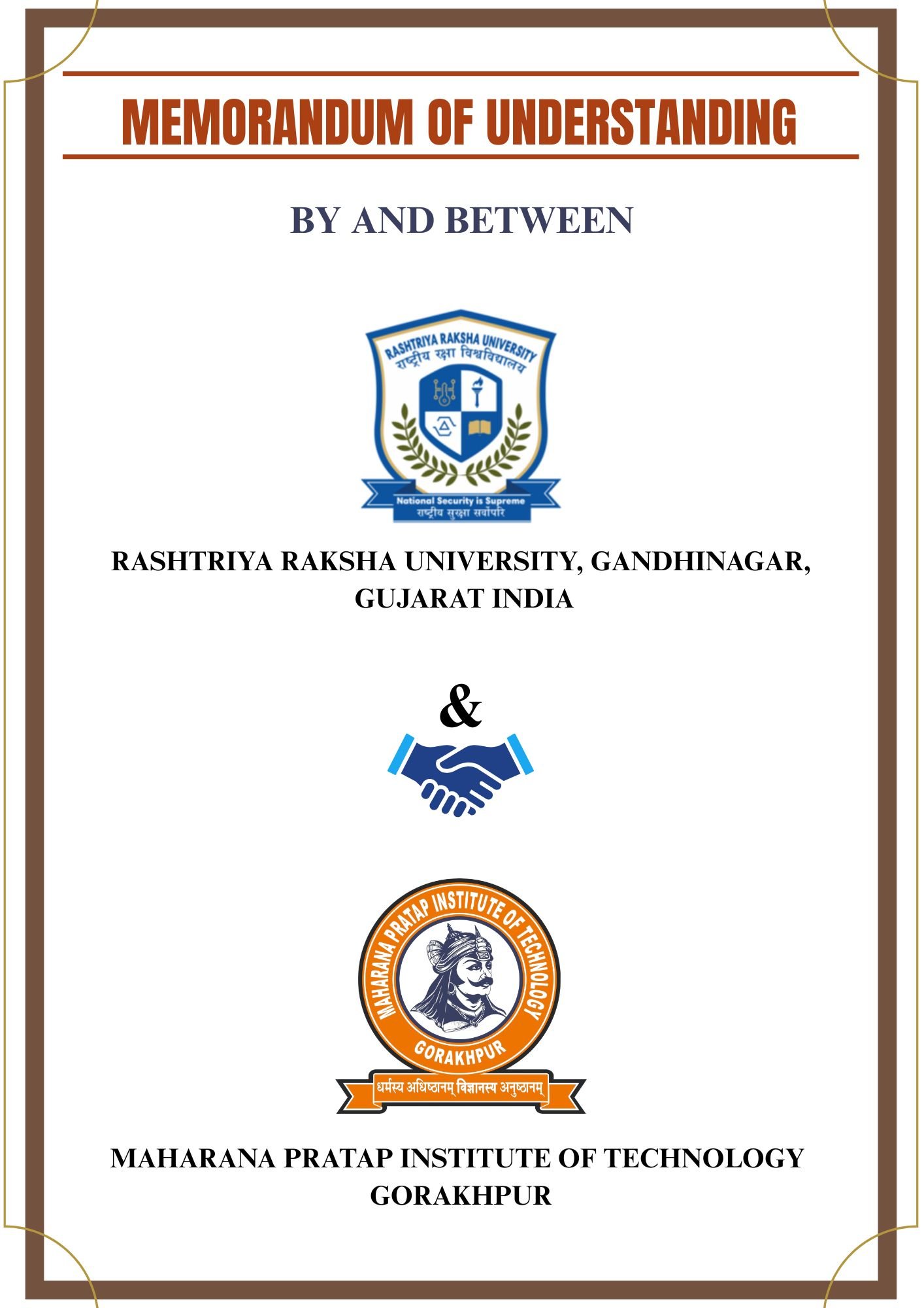 MoU signing with Rashtriya Raksha University
